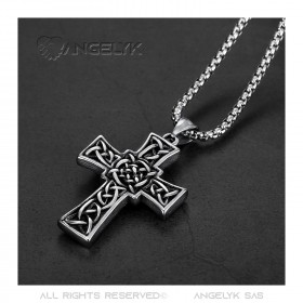 PE0290 BOBIJOO Jewelry - Anhänger, lateinisches Kreuz Celtic Breton Türkis -, Stahl