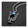 PE0287 BOBIJOO Jewelry Pendant Royal Eagle Sun Turquoise 316L Steel