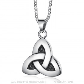 Pendentif Triquetra Celte Trinité Acier 316L Chaîne bobijoo