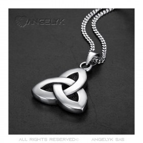 PE0286 BOBIJOO Jewelry - Anhänger, Triquetra Keltisch Dreifaltigkeit Stahl 316L Kette