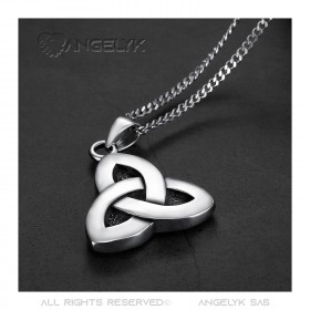 PE0286 BOBIJOO Jewelry Pendant Triquetra Celtic Trinity 316L Steel Chain