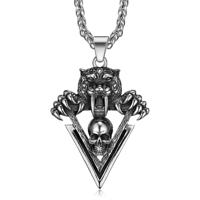 PE0284 BOBIJOO Jewelry Pendant Tiger Claw Skull Biker Triker