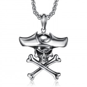 Pendentif Pirate Tête de Mort Crâne Tibias Biker Triker bobijoo