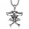 PE0283 BOBIJOO Jewelry Pendant Pirate skull Skull Crossbones Biker Triker