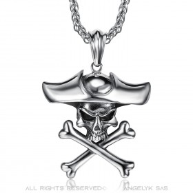 Pendentif Pirate Tête de Mort Crâne Tibias Biker Triker bobijoo