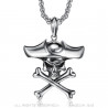 PE0283 BOBIJOO Jewelry - Anhänger Piraten totenkopf Schädel, Schienbeine Biker Triker