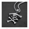 PE0283 BOBIJOO Jewelry - Anhänger Piraten totenkopf Schädel, Schienbeine Biker Triker