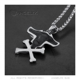 PE0283 BOBIJOO Jewelry - Anhänger Piraten totenkopf Schädel, Schienbeine Biker Triker