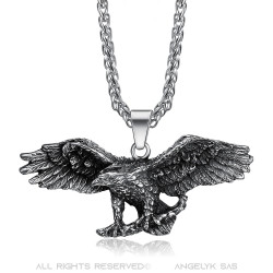 PE0282 BOBIJOO Jewelry Colgante Águila Símbolo de la Libertad de estados UNIDOS Ciclista Triker
