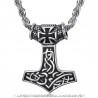 PE0281 BOBIJOO Jewelry - Anhänger-Halskette thors Hammer Mjöllnir Symbol Viking Templer