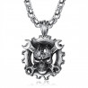 Pendentif Mécanicien Moto Biker Skull Grosse Chaîne bobijoo