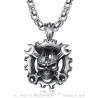 Pendentif Mécanicien Moto Biker Skull Grosse Chaîne bobijoo