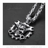 PE0280 BOBIJOO Jewelry Pendant Mechanic Motorcycle Biker Skull Large Chain