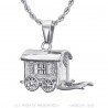 PE0197S BOBIJOO Jewelry - Anhänger-Halskette Wohnmobil-Wohnwagen-Reisender Stahl 316L