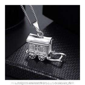 PE0197S BOBIJOO Jewelry - Anhänger-Halskette Wohnmobil-Wohnwagen-Reisender Stahl 316L