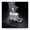 Pendentif Collier Roulotte Caravane Voyageur Acier 316L bobijoo