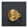 BAF0042 BOBIJOO Jewelry Ring Curved One 1 Penny Elizabeth II Steel Bright Gold