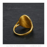 BAF0042 BOBIJOO Jewelry Ring Curved One 1 Penny Elizabeth II Steel Bright Gold