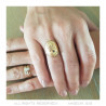 BAF0042 BOBIJOO Jewelry Ring Taillierte One 1 Penny Elizabeth II Stahl-Gold Glänzend