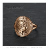 BAF0043 BOBIJOO Jewelry Ring Curved One 1 Penny Elizabeth II Steel Rose Gold Shiny