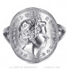 BAF0044 BOBIJOO Jewelry Ring Taillierte One 1 Penny Elizabeth II Silber Glänzend