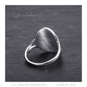 BAF0044 BOBIJOO Jewelry Ring Curved One 1 Penny Elizabeth II Steel Bright Silver