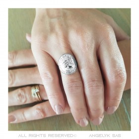 BAF0044 BOBIJOO Jewelry Ring Taillierte One 1 Penny Elizabeth II Silber Glänzend