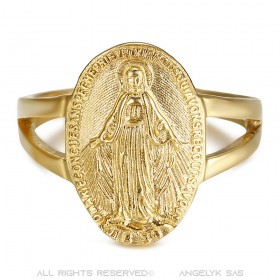 BAF0045 BOBIJOO Jewelry Anillo de Talle Virgen maría de la Medalla Milagrosa De 1830 de Acero de Oro