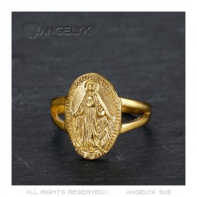 BAF0045 BOBIJOO Jewelry Anillo de Talle Virgen maría de la Medalla Milagrosa De 1830 de Acero de Oro