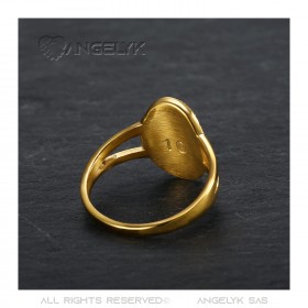 BAF0045 BOBIJOO Jewelry Ring Tailliert Jungfrau Wundertätige Medaille 1830 Stahl Gold