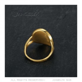 BAF0047 BOBIJOO Jewelry Ring Curved Piece Franc Sower Marianne Steel Gold