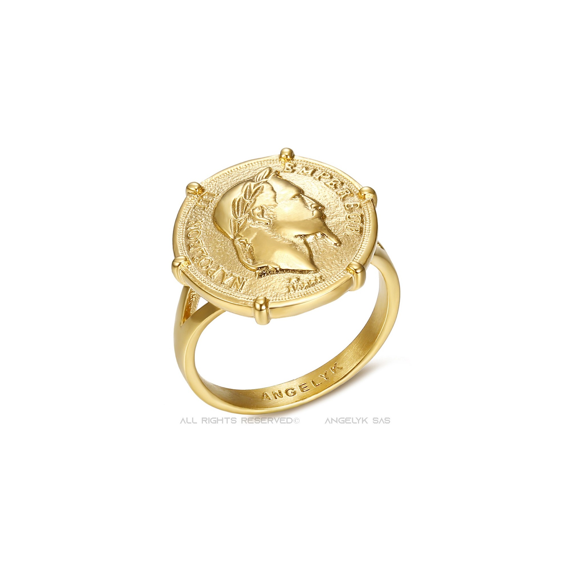 Bague Pièce Napoleon Femme Griffé Or à 29,90 € Envoi Offert
