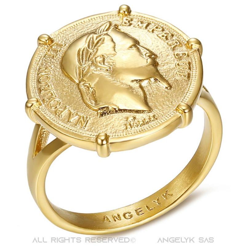 BOBIJOO Jewelry Anello anello Set Con Napoleone III Moneta Louis