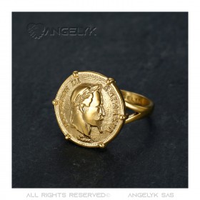 BAF0051 BOBIJOO Jewelry Ring Signet ring Set With Napoleon III Coin Louis Gold