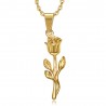 PEF0056B BOBIJOO Collana con ciondolo gioielli Fiore Rose Love Steel Gold