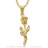 PEF0056B BOBIJOO Collana con ciondolo gioielli Fiore Rose Love Steel Gold