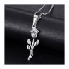 PEF0056BS BOBIJOO Jewelry Anhänger Halskette Blume Rose Love Steel Silber