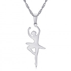 PEF0051S BOBIJOO Collana con ciondolo gioielli Ballerino in acciaio argento + catena