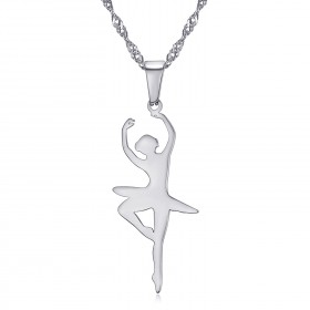 PEF0051S BOBIJOO Jewelry Pendant Necklace Dancer Silver Steel + Chain