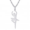 PEF0051S BOBIJOO Jewelry Pendant Necklace Dancer Silver Steel + Chain
