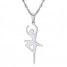 Pendentif Collier Danseuse Acier Argenté + Chaîne bobijoo