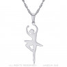 PEF0051S BOBIJOO Jewelry Pendant Necklace Dancer Silver Steel + Chain