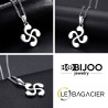 PE0182S BOBIJOO Jewelry Anhänger Man Cross Baskisch Lauburu Stahl Silber