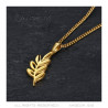 PE0293 BOBIJOO Jewelry Acacia Tweety Leaf Pendant and Gold Freemasonry