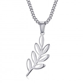 PE0294 BOBIJOO Jewelry Pendant Acacia Leaf Titi and Freemasonry Silver