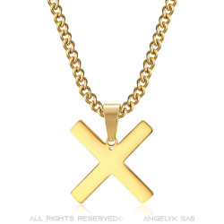PE0295 BOBIJOO Jewelry Anhänger Kreuz Decussé von Saint Andrew X Gold