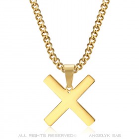 PE0295 BOBIJOO Jewelry Anhänger Kreuz Decussé von Saint Andrew X Gold