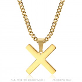 PE0295 BOBIJOO Jewelry Pendant Cross Decussé of Saint Andrew X Gold