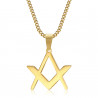 PE0297 BOBIJOO Jewelry Discreet Freemasonry Pendant Compass Square Gold