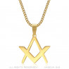 PE0297 BOBIJOO Jewelry Discreet Freemasonry Pendant Compass Square Gold
